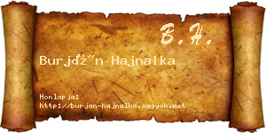 Burján Hajnalka névjegykártya